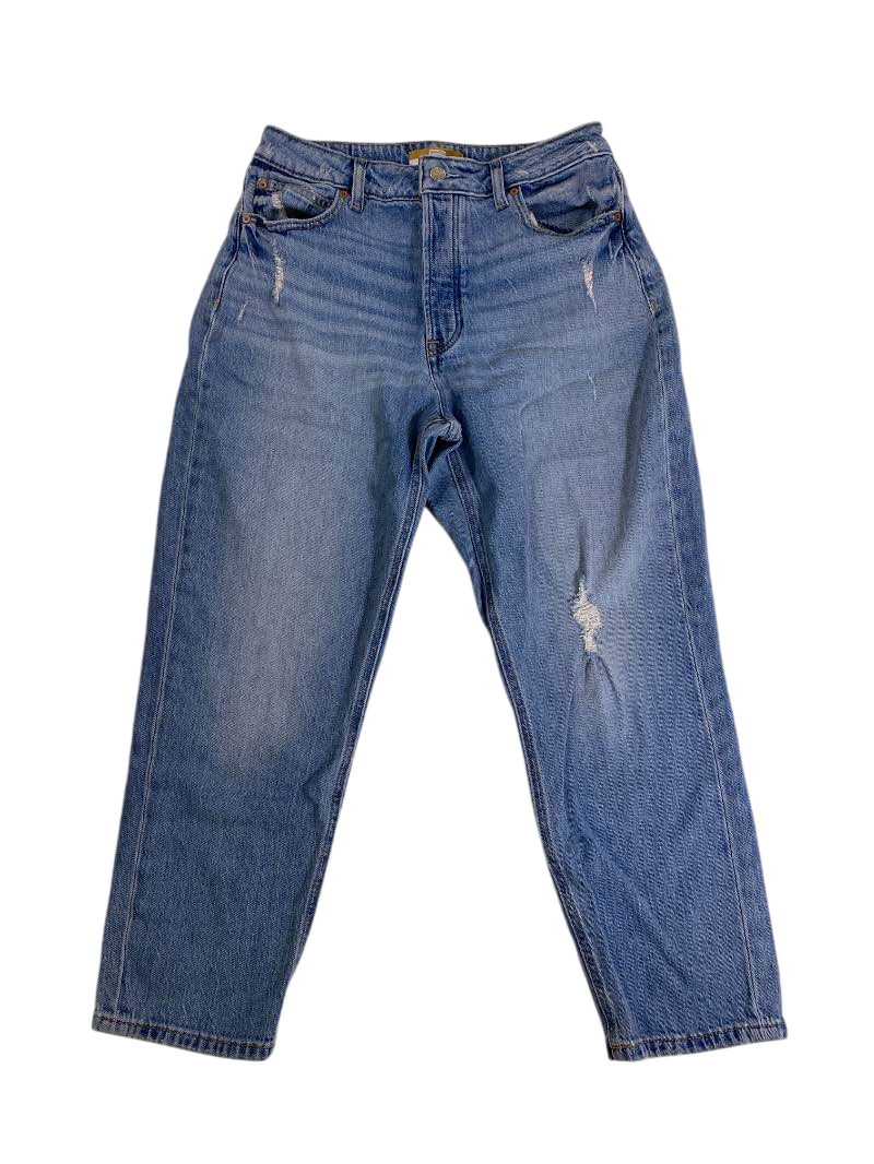 None Distressed Straight-Leg Jeans