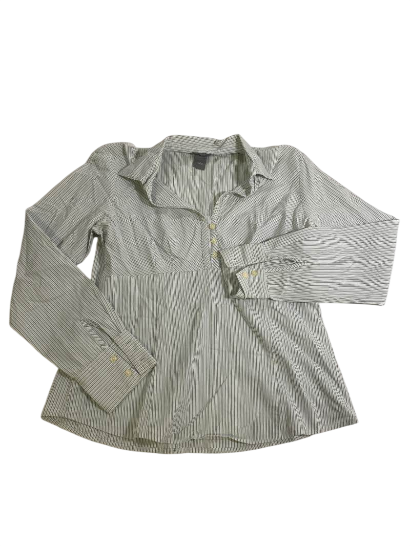 Ann Taylor  Striped Button-Down Long Sleeves