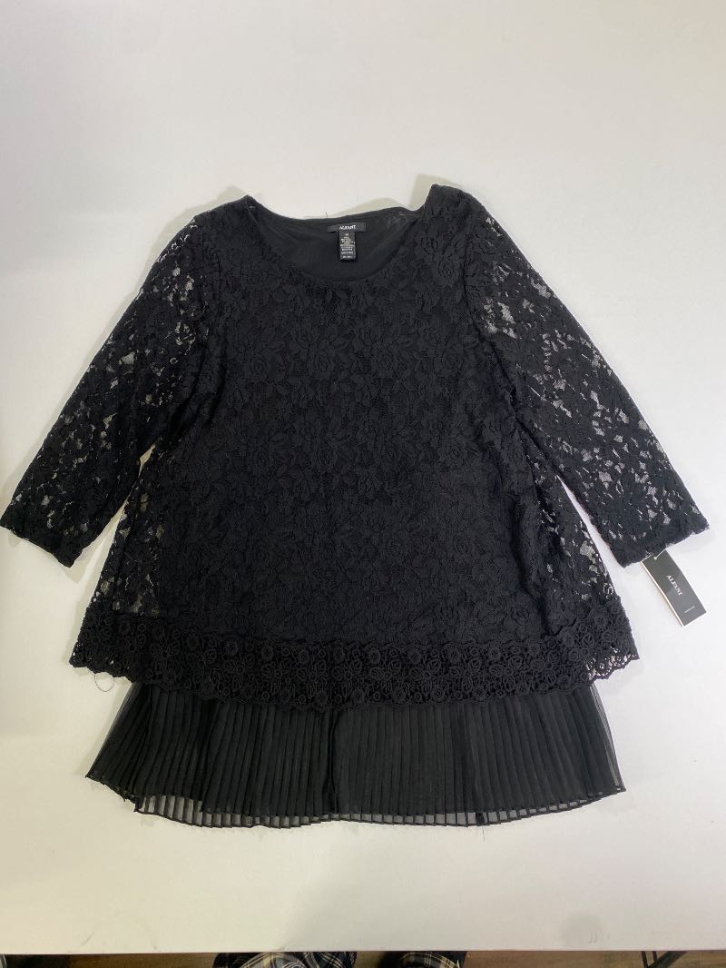Alfani  Lace Overlay Long Sleeves
