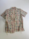 Alfred Dunner Plaid Embroidered Blouse Vintage