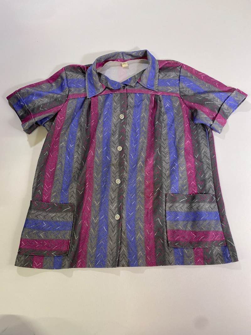 None Vintage Striped Blouse Vintage