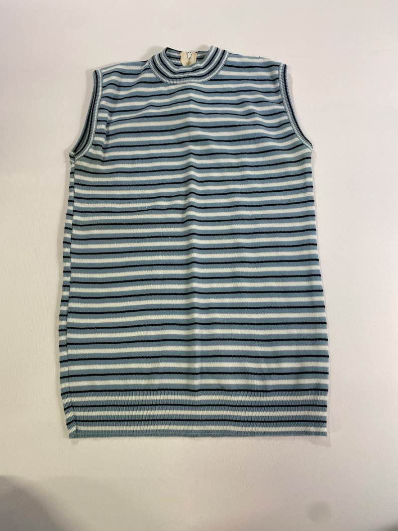 None Striped Sleeveless Top Vintage