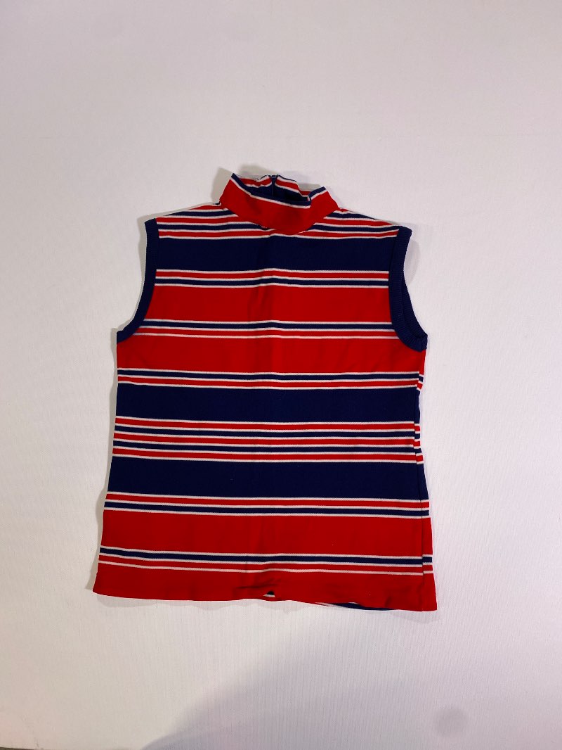 None Striped Sleeveless Top Vintage