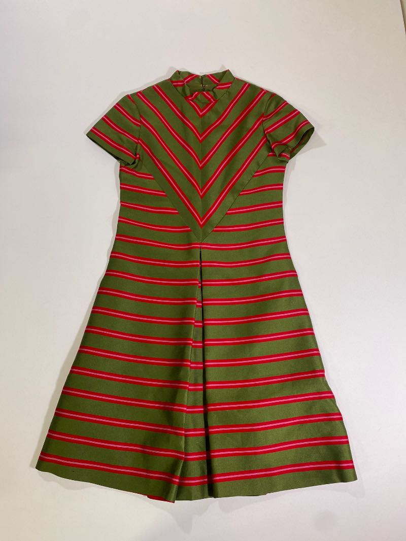 None Vintage Striped Dress Vintage