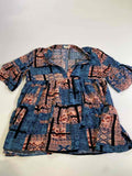 Eagle  Printed Peplum Short Sleeves