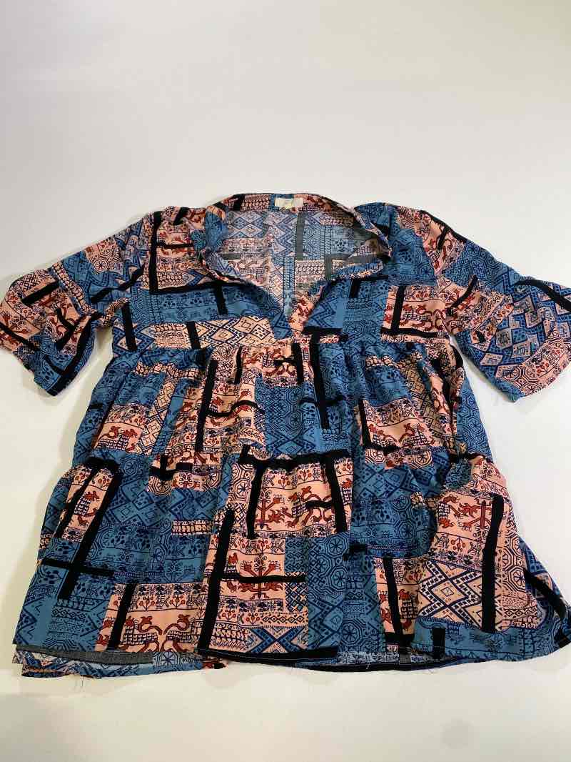 Eagle  Printed Peplum Short Sleeves