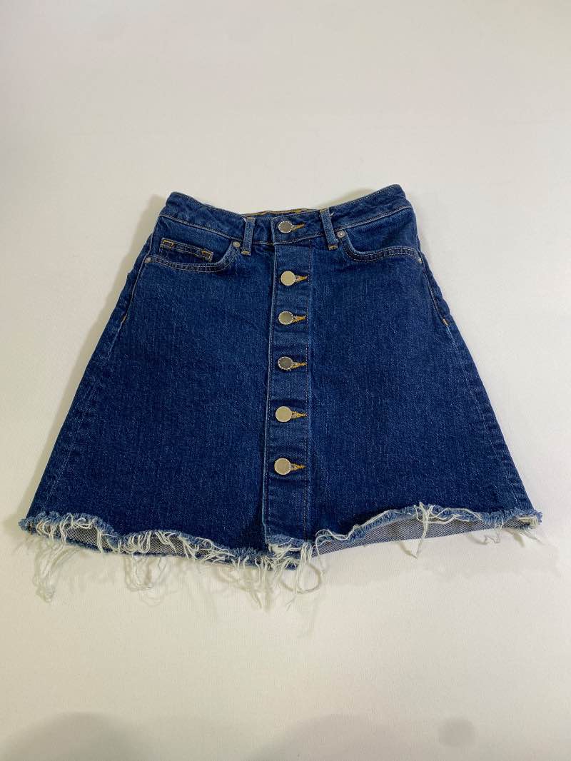 &Denim  Frayed Denim Skirt