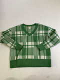 Christian Siriano Plaid V-Neck Sweaters