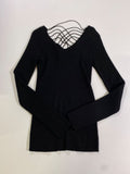 Pinque  Ribbed V-Neck Long Sleeves
