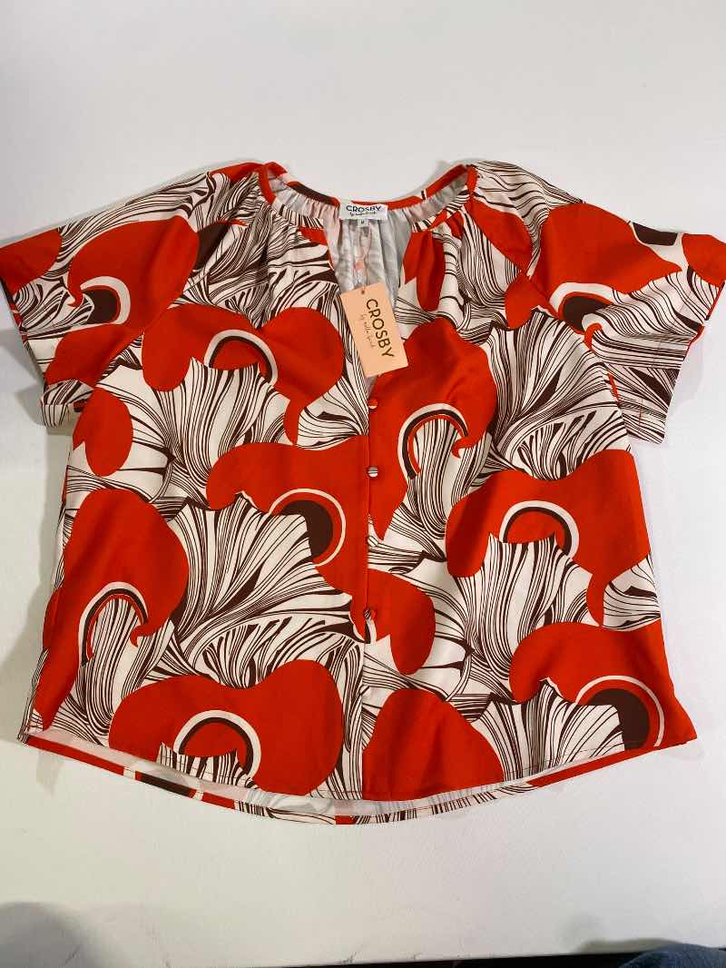 Crosby Button-Front Blouse Short Sleeves