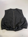 None Sleeveless Zip-Up Outerwear