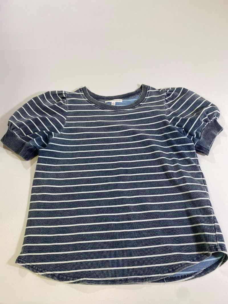Jane Delancey Striped Puff Sleeve Short Sleeves