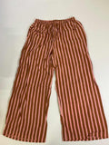 None Striped Wide Leg Pants