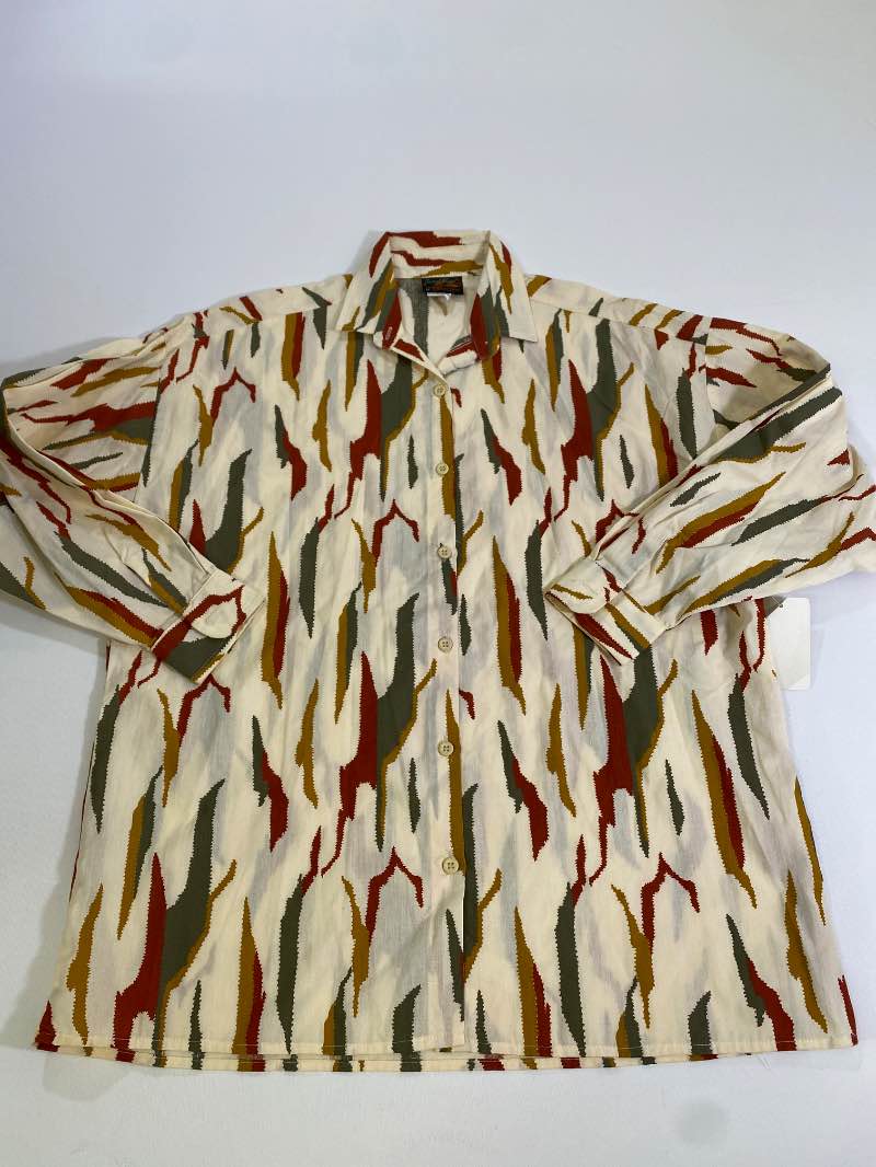 Sunset Blues  Vintage Patterned Shirt Vintage