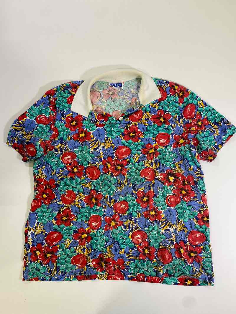 Cape Cod  Floral Polo Shirt Vintage