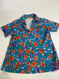 None Floral Button-Up Blouse Vintage
