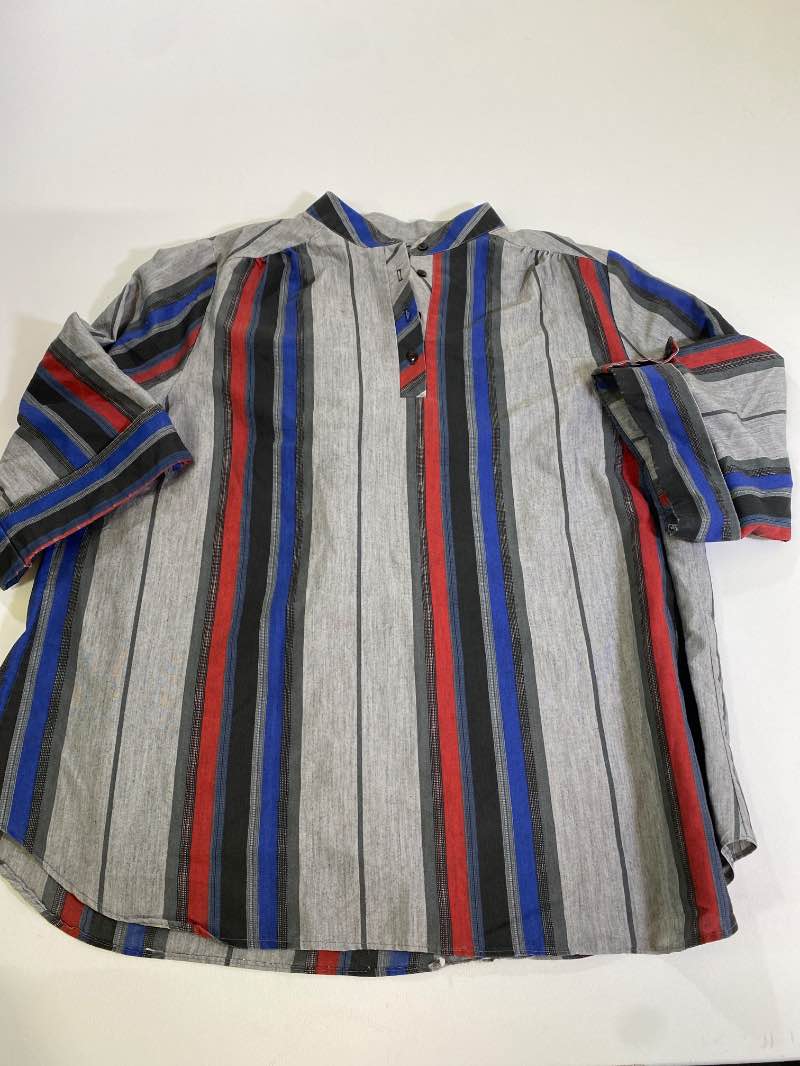 None Striped Button-Up Shirt Vintage