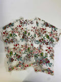 Umgee Sheer Floral Top Short Sleeves