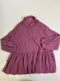 Cato Button Down Peplum Long Sleeves