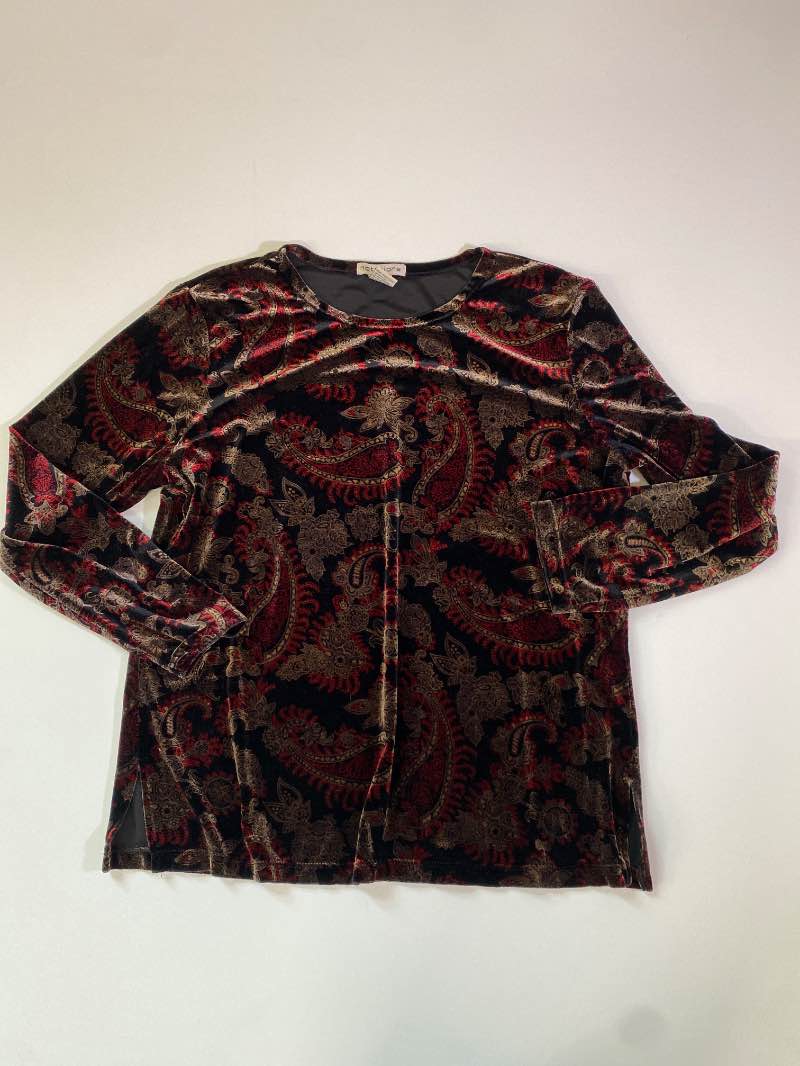 Notations Paisley Velvet Blouse Vintage