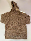None Leopard Print Hoodie Long Sleeves
