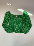 H&M Floral Square-Neck Long Sleeves