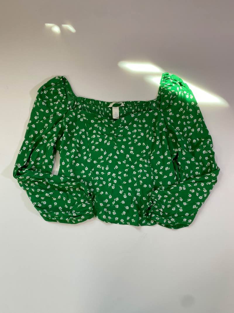 H&M Floral Square-Neck Long Sleeves