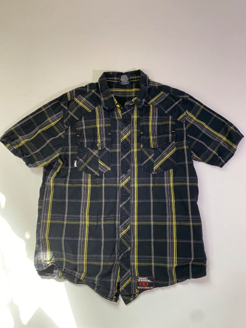 No Fame  Plaid Button-Up Men's