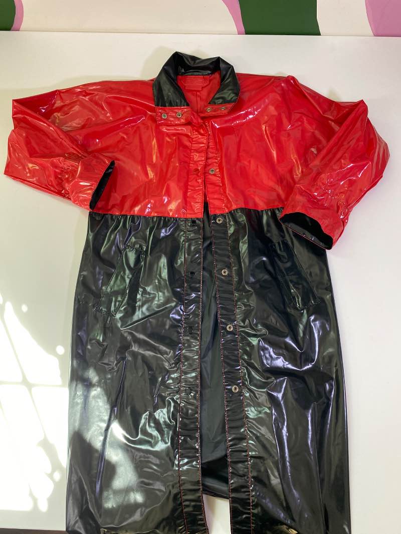 Aqua Sheen  Vintage Vinyl Coat Vintage