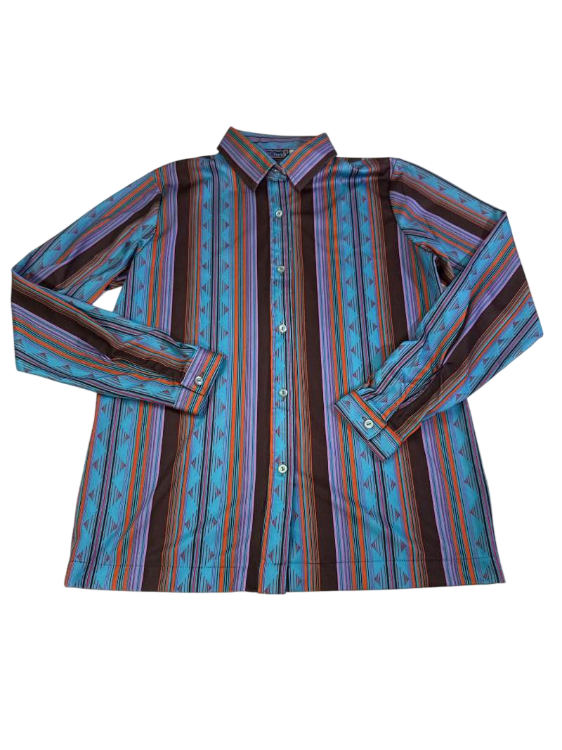 Calvin Charles Striped Button-Up Shirt Vintage
