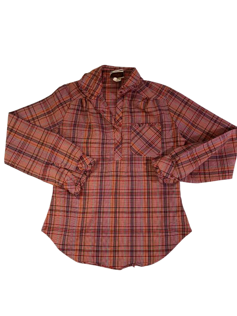 Langtry Vintage Plaid Blouse Vintage