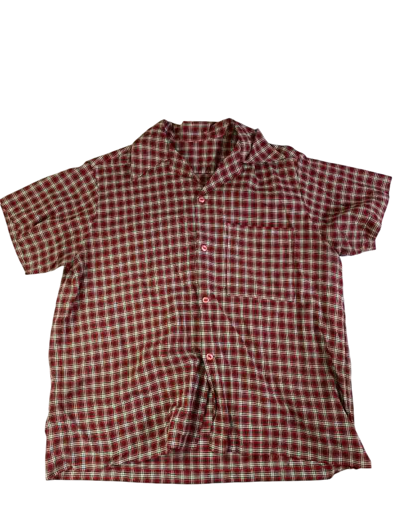 None Plaid Button-Up Vintage