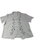None  Floral Embroidered Blouse Vintage
