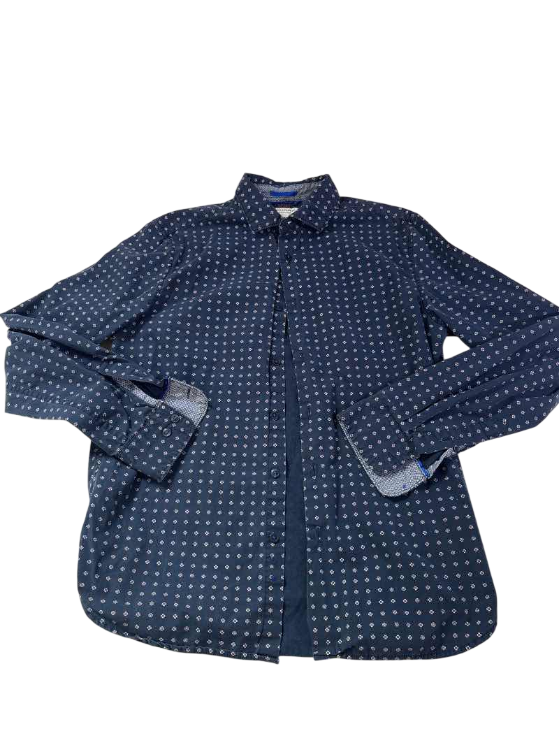 Denim & Flower Button-Up Shirt Men's