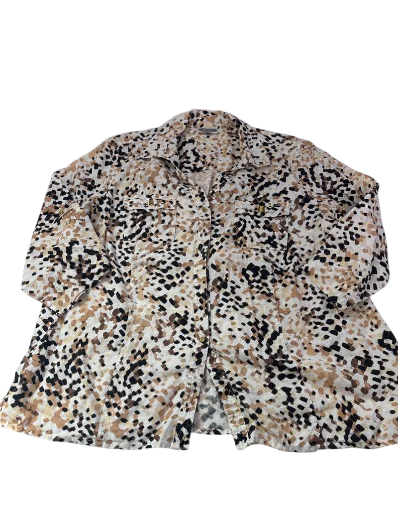JM Collection  Button-Up Shirt Long Sleeves