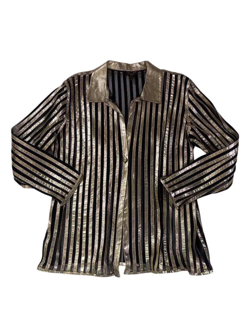 Kamar  Striped Metallic Blouse Vintage