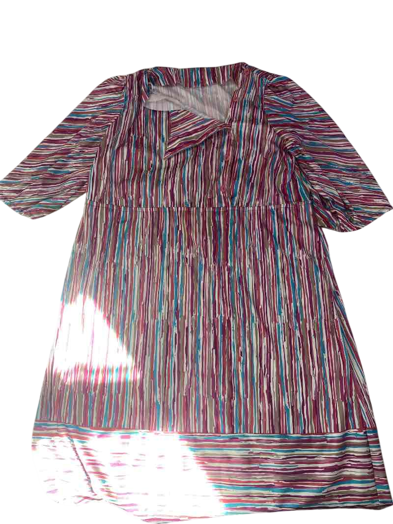 None Striped Midi Dress Vintage