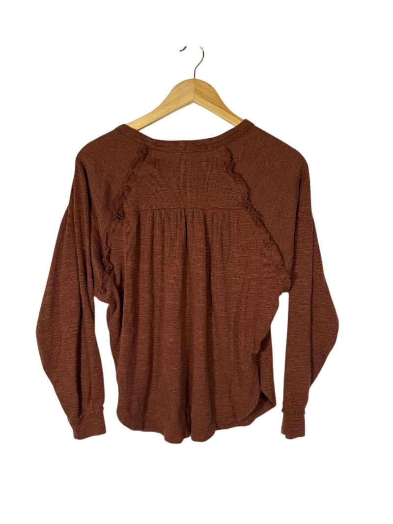 Pilcro Ruffled Hem Long Sleeves