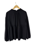 Ruffled Peplum Long Sleeves