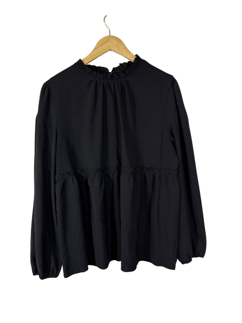 Ruffled Peplum Long Sleeves