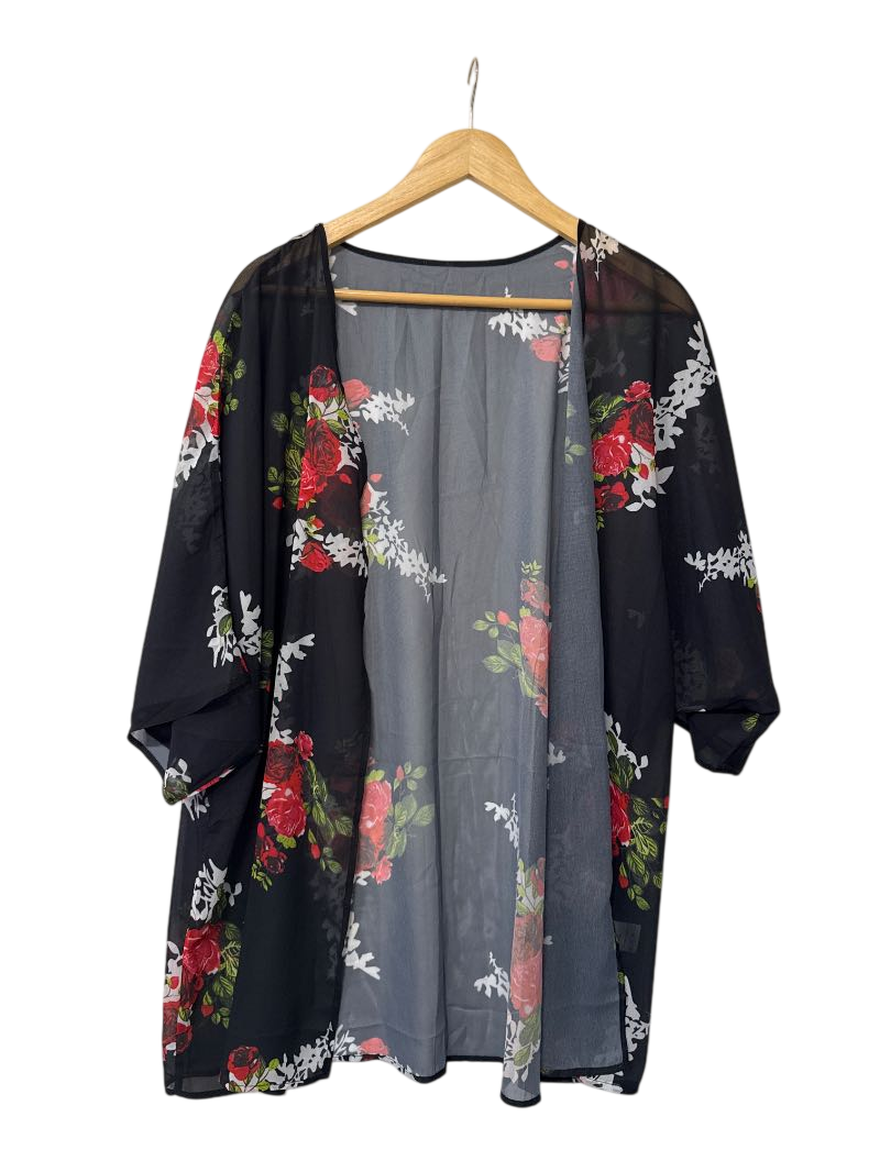 Sheer Open Cardigan Short Sleeves