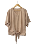 V-Neck Tie-Front Short Sleeves