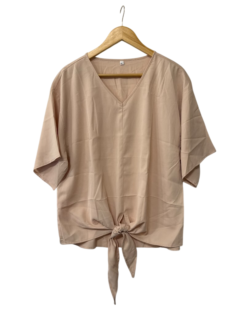 V-Neck Tie-Front Short Sleeves