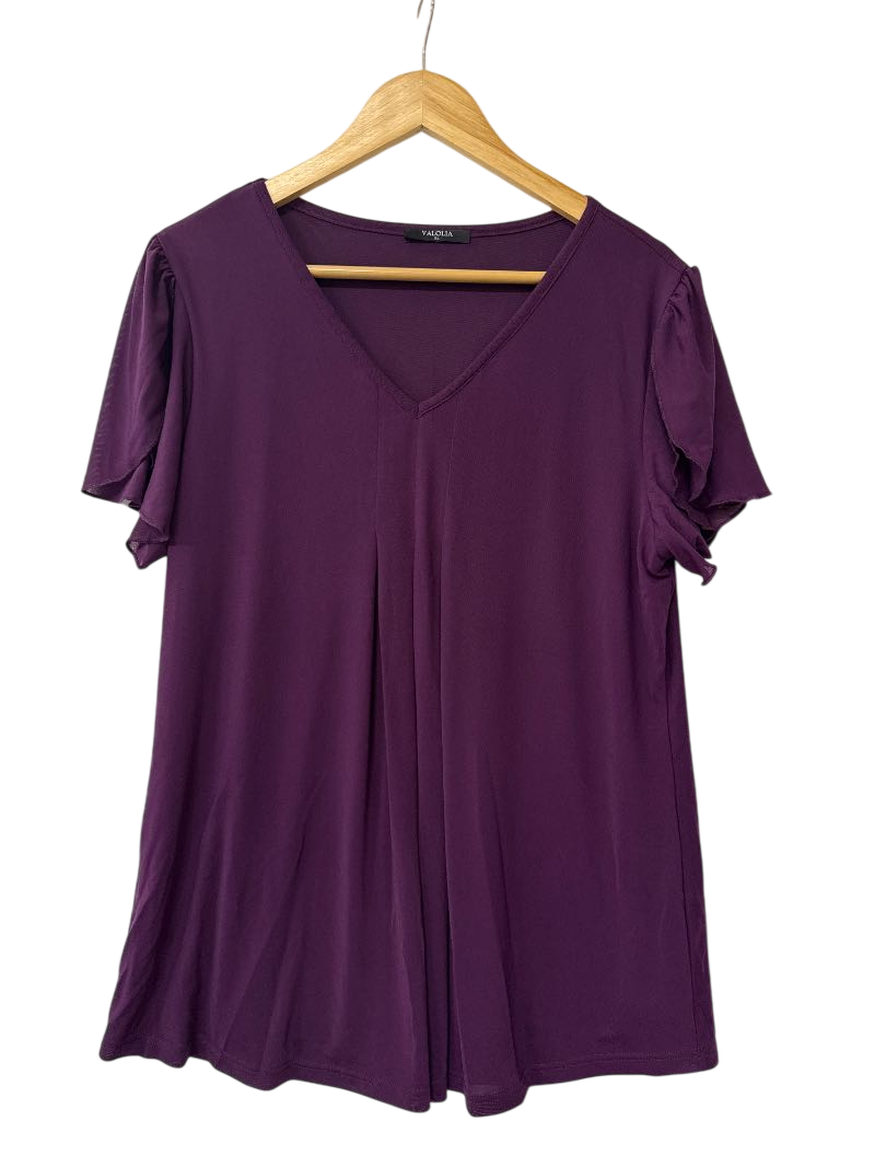 Valolia V-Neck Flared Short Sleeves