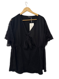 Bloomchic Tie-Front V-Neck Short Sleeves