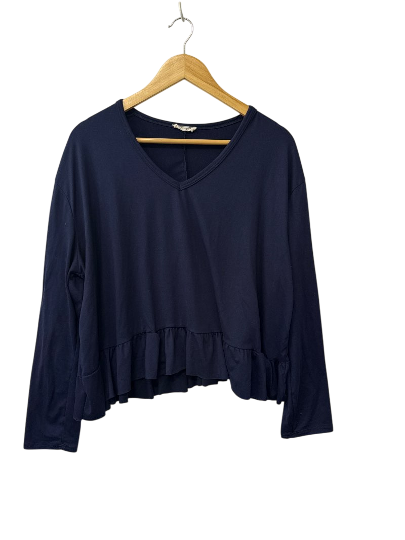 Olivia Roe V-Neck Ruffle Hem Long Sleeves