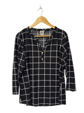 Anne Klien Grid Pattern Tunic Long Sleeves