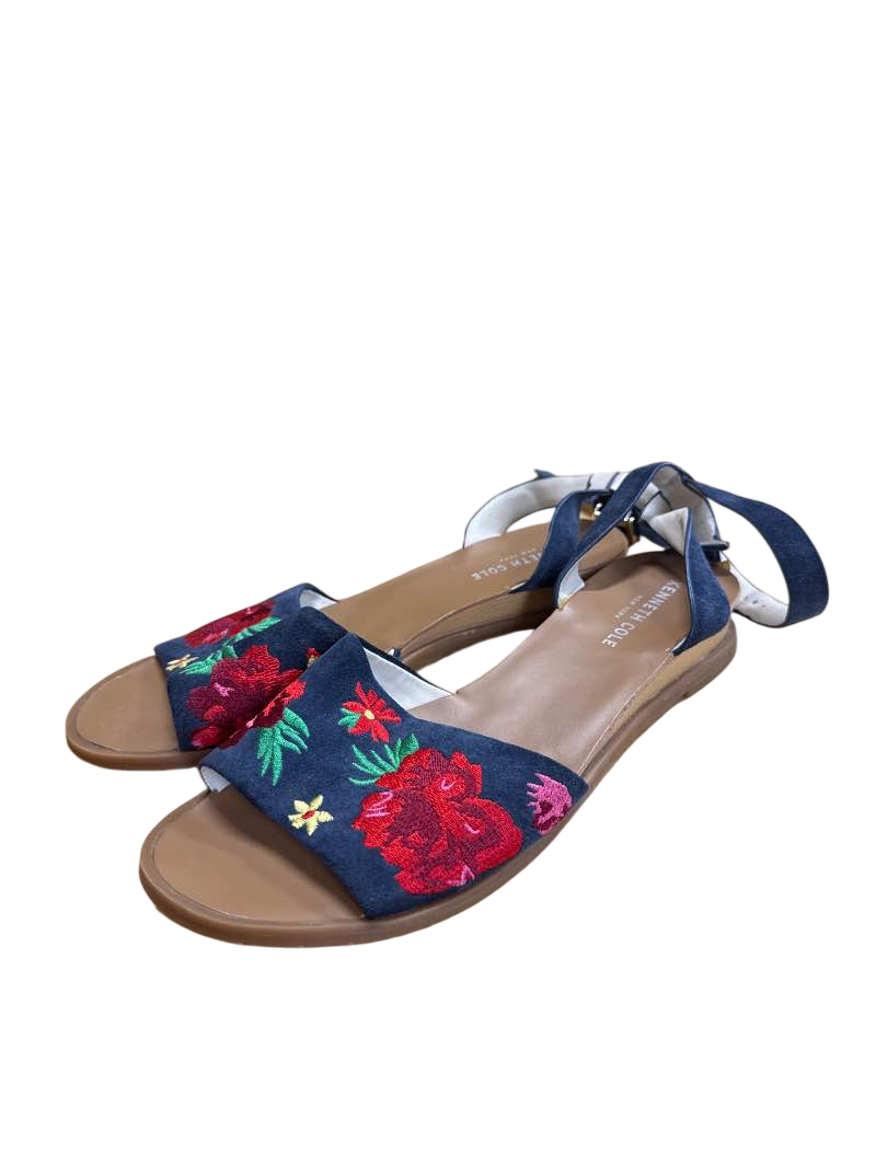 Kenneth Cole Embroidered Strap Sandals