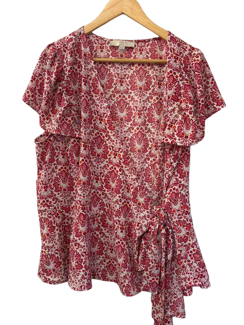 Loft  Wrap Top Short Sleeves