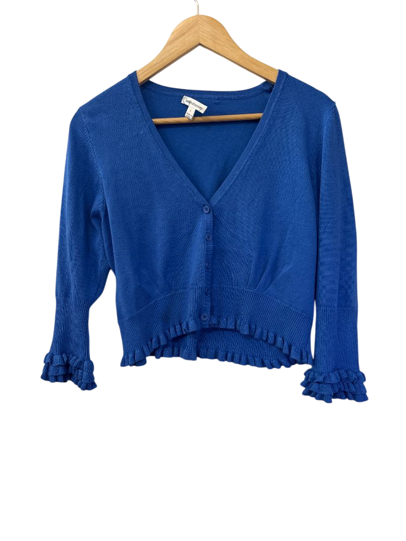 John Paul Richard  Ruffle Hem Cardigan Long Sleeves